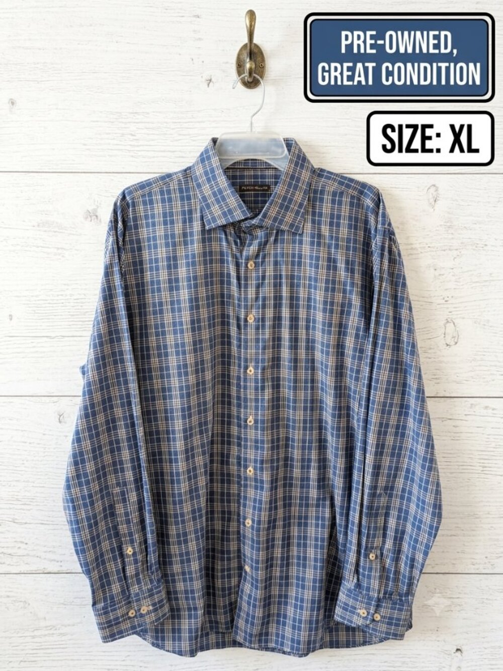 Peter Millar Men's XL Plaid Button-Down Shirt
